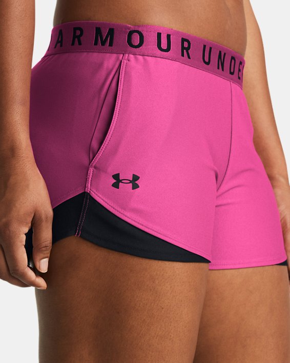 Damen UA Play Up 3.0 Shorts, Pink, pdpMainDesktop image number 3
